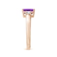 thumbnail image 3 of ANGARA Natural Square Emerald-Cut 1.3 ct Amethyst and Diamond Three Stone Ring in 14K Rose Gold for Women (Size-7mm) | February Birthstone, Anniversary, Jewelry Gift for Women | Natural Amethyst Ring, 3 of 8