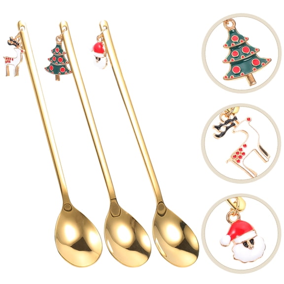 Toyvian 3-Pack Hot Chocolate Spoons with Stainless Steel Ergonomic Handles, Ideal for Adults Enjoying Warm Drinks