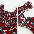 thumbnail image 4 of ORUYROP Robe d'Été à Volants pour Femmes, Col Cœur, Mini Robe Imprimée, 4 of 5