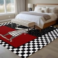 thumbnail image 4 of 5x7 Area Rugs for Living Room, Red Black Chef Non Slip Area Rugs for Kitchen Bedroom Entryway, Cartoon Cute Watercolor Cooking Checkered Washable Carpet Runner Rug Floor Mats for Bedroom Home Decor, 4 of 8