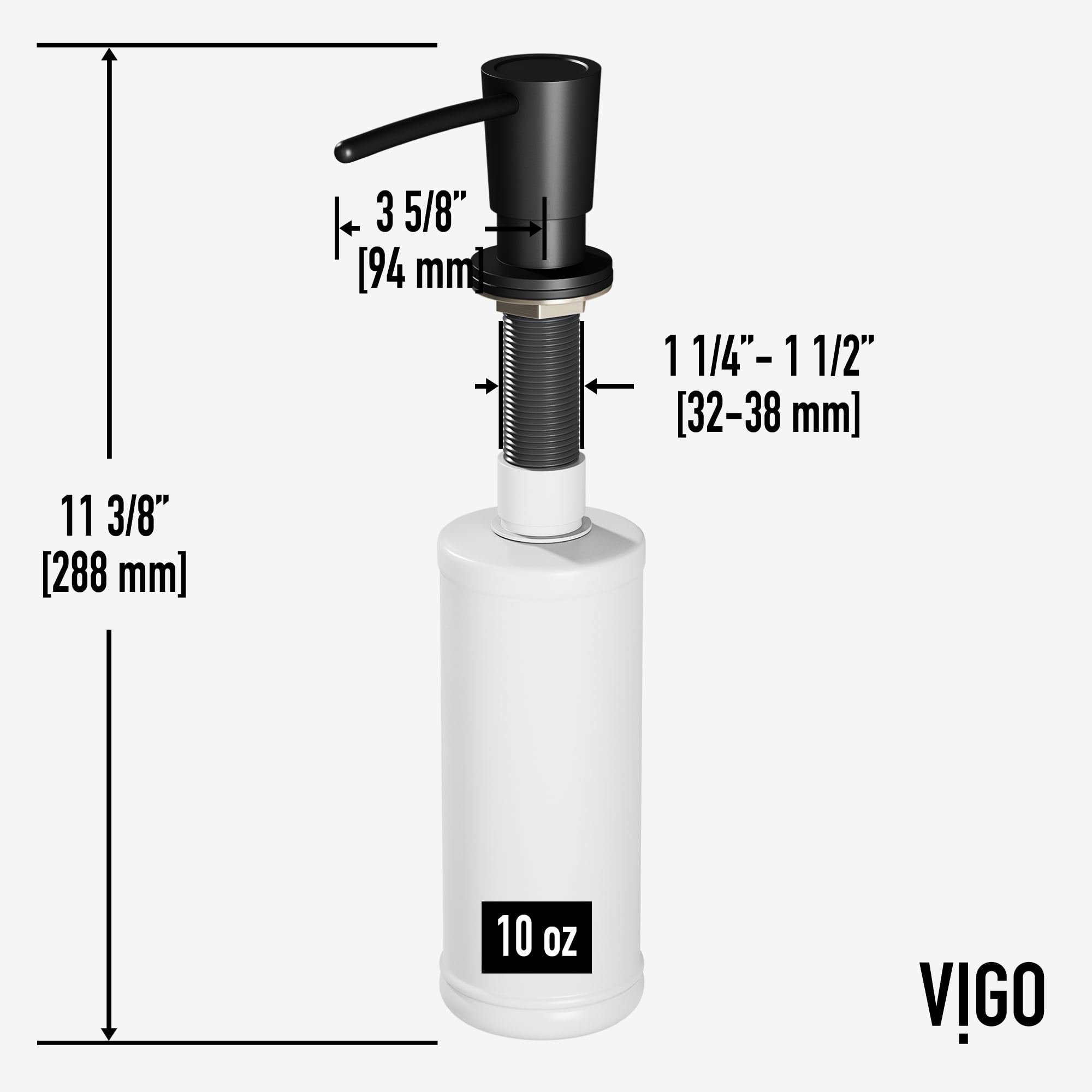 VIGO Kitchen Soap Dispenser in Matte Black