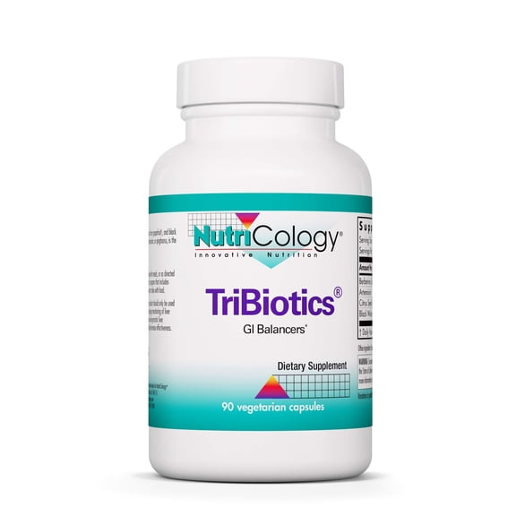 Nutricology Tribiotics - GI Balancers, Gut Health, Berberine Sulfate, Citrus Seed Extract, Black Walnut Hulls, Vegetarian Capsules - 90 Count