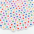 thumbnail image 2 of 100/200/300/500 piezas de cuentas redondas de acrílico con forma de corazón de amor multicolor para hacer joyas, accesorios de pulsera hechos a mano de 4 x 7 mm, 2 of 5