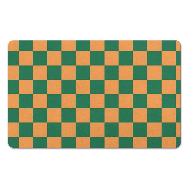 20x32in Long Bathroom Mat | Non-Slip, Water Absorbent | Checkered Rug Runner | Soft Microfiber, Perfect Large Bath Mat