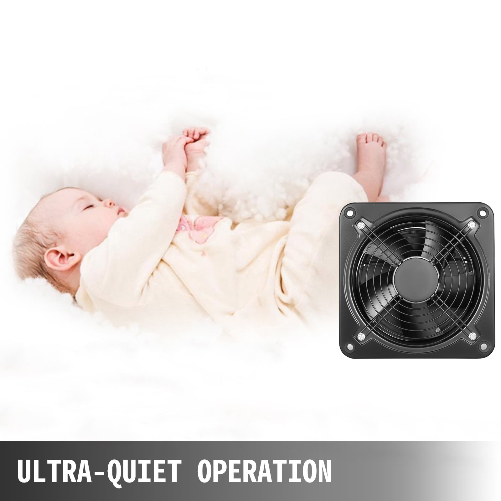 VEVOR Industrial Ventilation Extractor Metal Axial Exhaust Commercial 12 inch Air Blower Fan 250MM Opening Exhaust Fan 2800 RPM Low Noise Stable Running