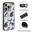 thumbnail image 2 of WIRESTER Shockproof Soft Rubber Cover Case for Apple iPhone 16 Pro 6.3" 2024, Brindle Brown English Bulldog Funny Playful Postures On Light Blue Background, 2 of 5