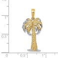 thumbnail image 2 of 14k Yellow Gold Palm Tree Necklace Charm Pendant Seashore, 2 of 6