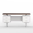 thumbnail image 4 of 60'' Mariposa Home Office Computer Desk - Walnut Top, White Body, White Metal, White Hardware, 4 of 6