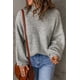 thumbnail image 2 of ABPHQTO Suéter de mujer liso gris con cuello alto y hombros caídos, 2 of 5