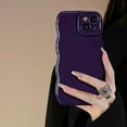 thumbnail image 2 of UTAH-Phone Case for iPhone 16 Case,Simple Wave Design Wavy Frame Soft Silicone Aesthetic for iPhone 16,Deep Purple, 2 of 4