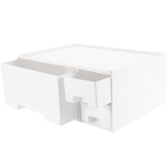 PTOOTP 1Pc Monitor Holder White with Organizer Drawer for Stationery Storage