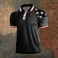 thumbnail image 2 of Conairie 250 Anniversary USA Polo Shirt For Mens American Falg Print Stand Collar Patriotic July 4th Shirts With Button Loose Short Sleeve Basic Work Tee Black XXXXXL, 2 of 4