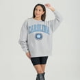 thumbnail image 2 of Women's Gameday Couture Ash North Carolina Tar Heels Oversized Tradition Refined Premium Fleece Sweatshirt, 2 of 3