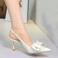 thumbnail image 2 of Women's Stiletto High Heeled Bow Patent Leather 8CM Party Dress Wedding Shoes, 2 of 5