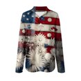 thumbnail image 5 of vigerkar Women's Cotton and Linen Independence Day American Flag Floral Print Shirt (Wine, XL), 5 of 5