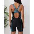 thumbnail image 5 of Charmo Women's One Piece Swimsuits Boyleg Shorts Full Coverage Slimming Bathing Suits Athletic Racerback Modest Swimwear, 5 of 5