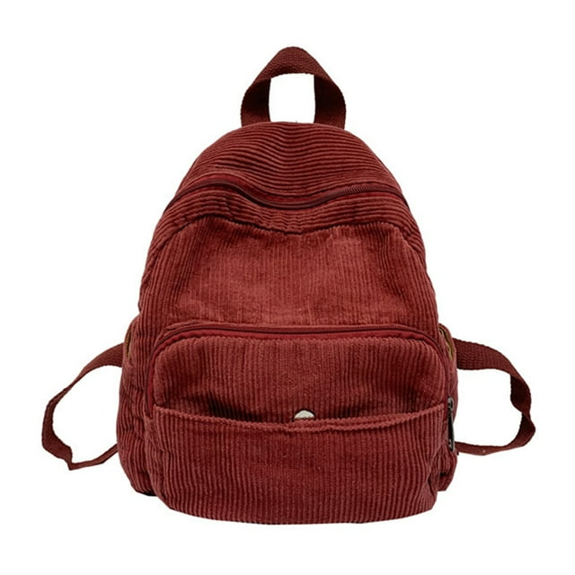 654 Mochila Multifuncional Retro Versátil Pana Color Sólido Mochila Informal para Estudiantes (rojo) Rojo