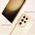 thumbnail image 2 of for Samsung Galaxy S23 Ultra 5G Case Love Heart Plating, Cute Pattern Luxury Elegant Cover for Girls Women, Camera Protector TPU Full Body Protection Case-White, 2 of 10