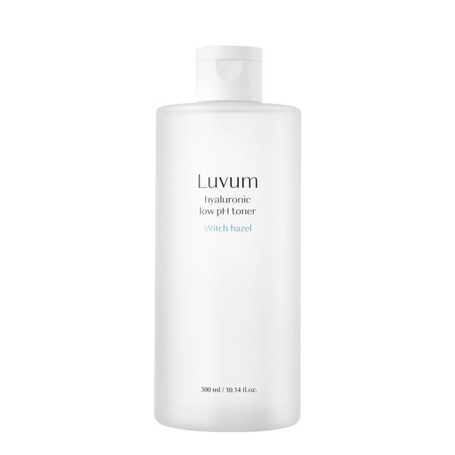 Tónico hialurónico de pH bajo Luvum Witch Hazel 10.15 fl. oz - Tónico de ácido hialurónico coreano - Extracto de hamamelis para calmar - Fórmula de pH bajo - Cuidado suave para pieles sensibles - Cuid