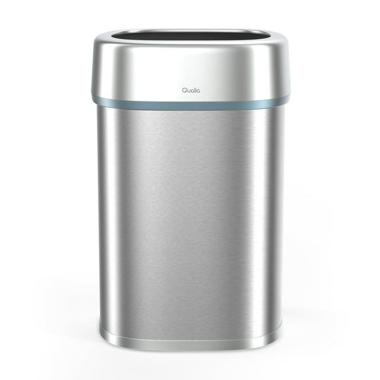 Qualiazero 21 Gallon Trash Can, Stainless Steel Open Top Kitchen