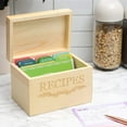 thumbnail image 3 of Juvale Wood Recipe Organization Box with Cards and Dividers, 3 of 9