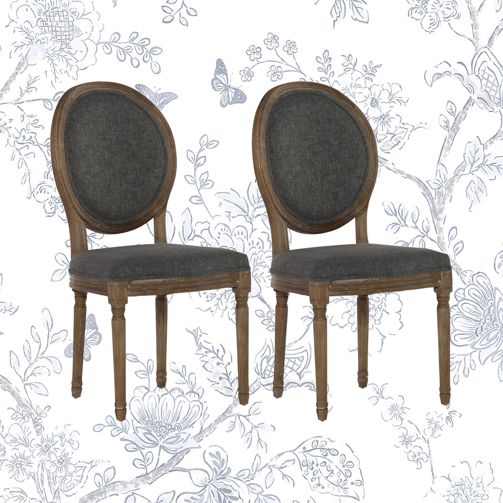 Kathlene Upholstered King Louis Back Side Chair - set of 2