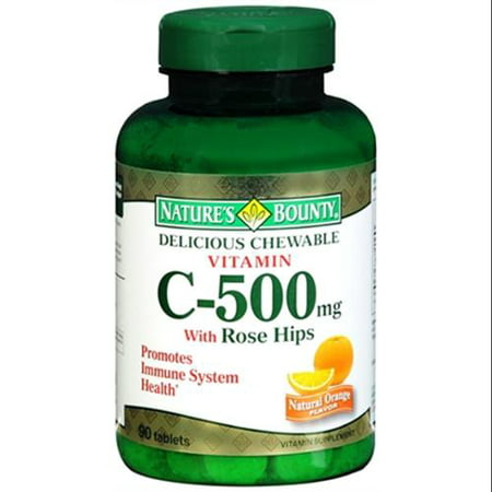 Vitamine C 500 mg avec églantier comprimés à croquer saveur d'orange 90 ch (Pack de 4)