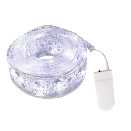 

WANYNG light post Christmas Ribbon Fairy Lights Christmas LED Lights Double Ribbon String Lights Christmas Tree Decoration Glowing Ribbon Pendant Decoration String Light E