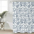 thumbnail image 2 of Extra Long Shower Curtain 72x96 Inch, Blue Flower Shower Curtain Waterproof Bathroom Decor Vintage Farmhouse Boho Leaf Spring Summer Fabric Bath Curtain Set Accessories with Hooks, 2 of 6