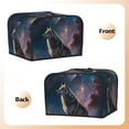 thumbnail image 2 of KLL Night Sky Wolf Print 4 Slice Toaster Dust Covers Kitchen Small Appliance Cover with 2 Pockets,Can hold Jam Spreader Knife & Toaster Tongs (12.4 x 10.6 x 8.2), 2 of 6