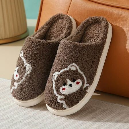 

PIKADINGNIS Women Slippers Kitten Pattern Winter New Platform Fur Home Comfortable Plush Warm Cotton Slippers Indoor Women Shoes Slippers