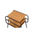 thumbnail image 3 of Metal and Wooden End Table with 2 Bottom Shelves Brown and Black - Saltoro Sherpi, 3 of 5
