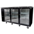 thumbnail image 3 of Heavy Duty Commercial Black Back Bar Cooler with 3 Glass Doors (24" depth 72" length), 3 of 10