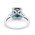 thumbnail image 3 of Art Deco Emerald Cut Wedding Ring Rainbow CZ 925 Sterling Silver Size 5, 3 of 6