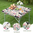thumbnail image 4 of Husky Dog Flower Floral Square Fitted Tablecloth with Elastic Edge,Square Table Cover,Washable Elastic Table Cover for Home Kitchen Party Decor 34"x34", 4 of 6