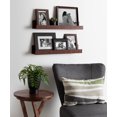 thumbnail image 4 of Kate and Laurel Levie Wood Picture Ledge Wall Shelf Set, Walnut Brown 2 Piece - 24", 4 of 6
