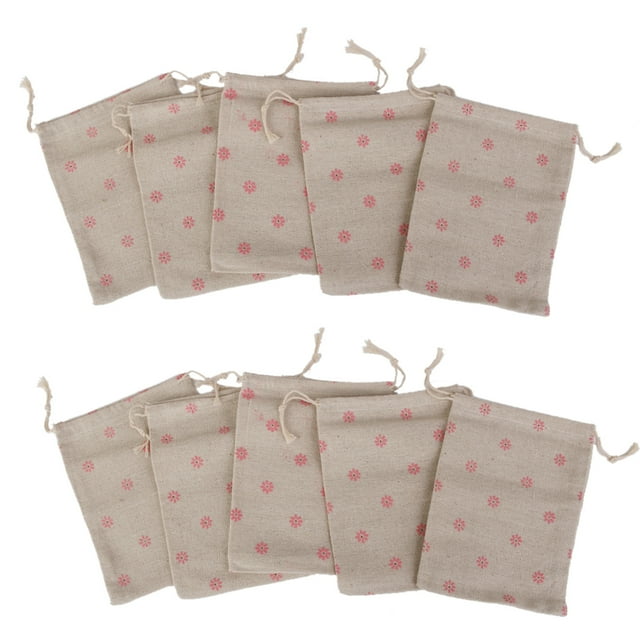 10 X Favor Bolsas De Regalo Con Cordón Bolsa De La Joyería Saco De Yute Ropa De Boda De Margarita Zulema Bolsa de lino