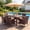 Brown, variant on Vineego 7-Piece Patio Dining Set, Cushioned PE Rattan Chairs, Outdoor Dining Set for 6, Acacia Wood Table with 1.77” Umbrella Hole, Brown
