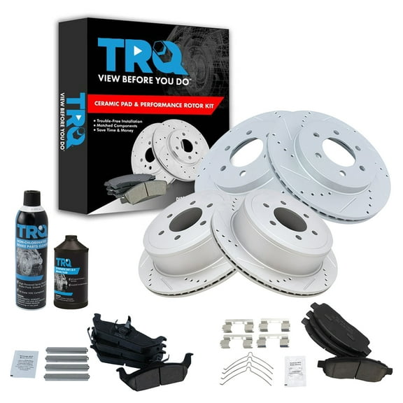 TRQ Ceramic Brake Pad & Performance Rotor w/Chemicals BKA17202