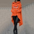 thumbnail image 2 of IROINNID Women's Long Sleeve Hoodie Thigh-Length Print Leisure Plus Size Medium And Long Tops Sweatshirts Pullover, Orange, 2 of 8