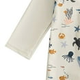 thumbnail image 6 of JUMESG Swimsuit Boys Rashguard Toddler Baby Boy Swimsuit Rash Guard Fish Golf Pattern Snap Button Long Sleeve Swimwear with Swim Cap 0 3 6 12 18 24 Months 2T 3T 4T (White,0-3 Months), 6 of 7