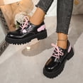 thumbnail image 2 of Black Women'S Ankle Boots Chunky Heel Fashion Heart Buckle Decoration Fall Winter Casual Short Booties Size 40, 2 of 9