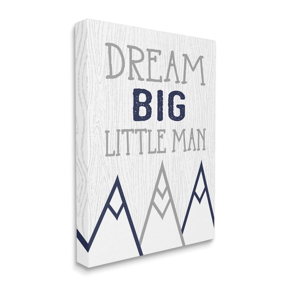 Stupell Industries Dream Big Little Man Phrase Rustic Mountain Range Canvas Wall Art by Ashley Calhoun