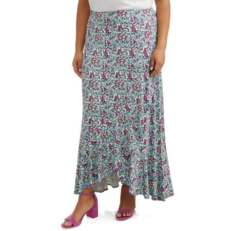 - Women's Plus Size Knit Wrap Flounce Skirt