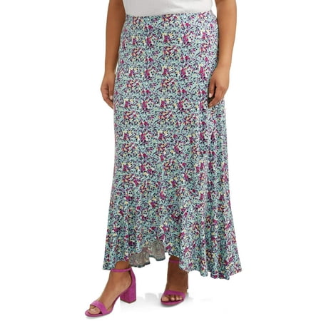 Women's Plus Size Knit Wrap Flounce Skirt