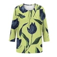 thumbnail image 4 of Fewfanhot Womens Spring Tops Casual Fashion Printed Casual Round Neck Summer Outfits Early Fall Fashion Spring Clothes, 4 of 6
