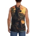 thumbnail image 4 of Xecao Sunset Meditating Doberman Print Men's Tank Top: Sleek Sleeveless Tee for Casual Sports and Beach Occasions-Small, 4 of 7