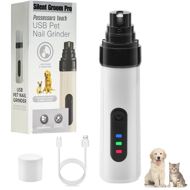 Amoladora de uñas Silent Groom Pro Heusom recargable por USB para perros