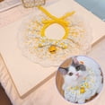 thumbnail image 2 of Super Soft Pet Collar Fade-Resistant Cotton Polyester, Fruit Lemon Print - Pet Cat Lace Bib with Bell Pendant - Pet Supplies, 2 of 8
