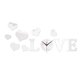 thumbnail image 1 of Pegatina de reloj de pared con forma de corazón de amor, acabado de espejo práctico y elegante. Plata, 1 of 9